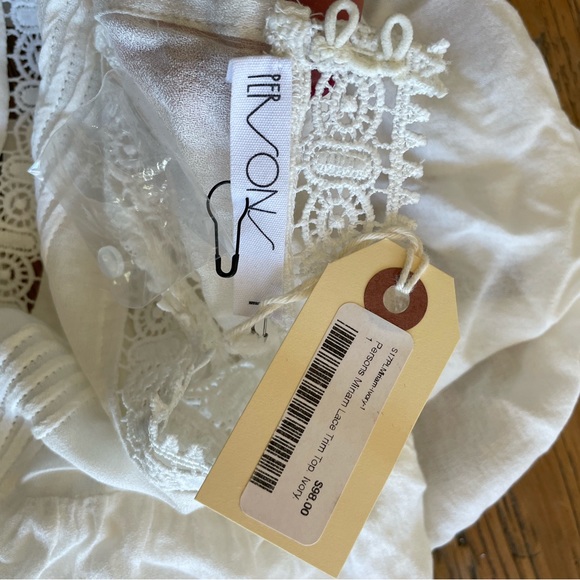 Persons Miriam Lace trim top cap sleeves preplum Ivory Size 1 - Picture 5 of 9